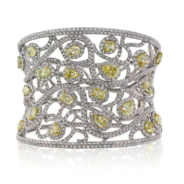 925 Sterling Silver Cuff Diamond Bracelets Jewelry with CZ